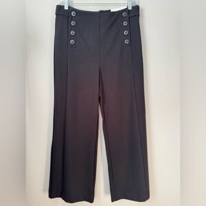 🆕 Ann Taylor Factory- The Slim Wide Leg Crop Pant - Black Size 8